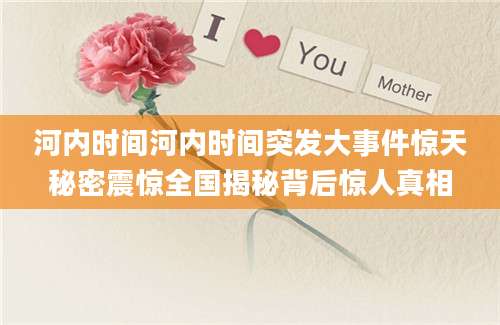 河内时间河内时间突发大事件惊天秘密震惊全国揭秘背后惊人真相