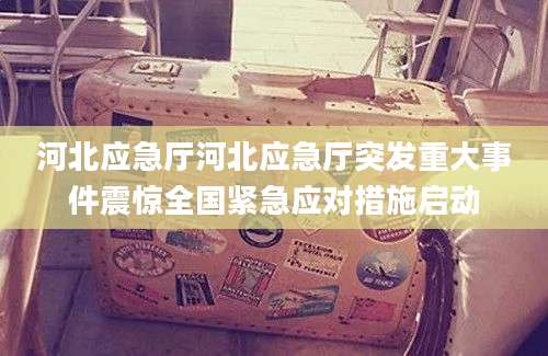 河北应急厅河北应急厅突发重大事件震惊全国紧急应对措施启动