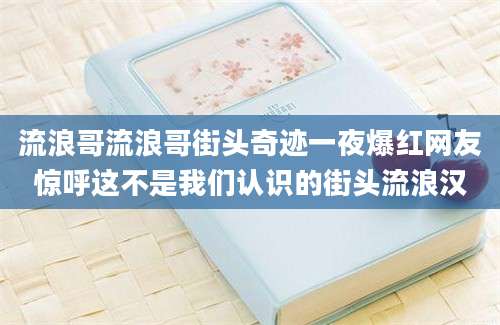 流浪哥流浪哥街头奇迹一夜爆红网友惊呼这不是我们认识的街头流浪汉