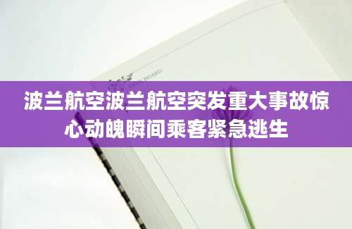 波兰航空波兰航空突发重大事故惊心动魄瞬间乘客紧急逃生