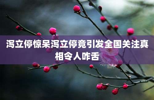 泻立停惊呆泻立停竟引发全国关注真相令人咋舌