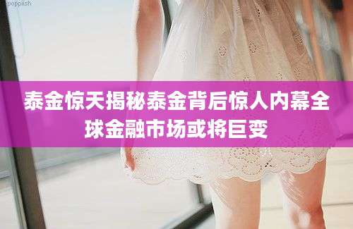 泰金惊天揭秘泰金背后惊人内幕全球金融市场或将巨变