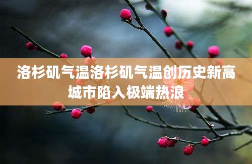 洛杉矶气温洛杉矶气温创历史新高城市陷入极端热浪