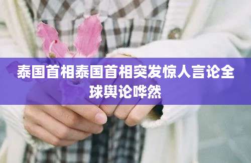 泰国首相泰国首相突发惊人言论全球舆论哗然