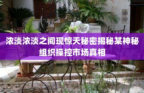 浓淡浓淡之间现惊天秘密揭秘某神秘组织操控市场真相