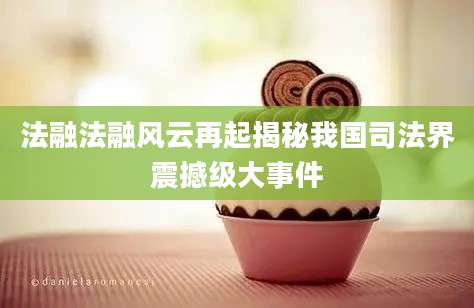 法融法融风云再起揭秘我国司法界震撼级大事件