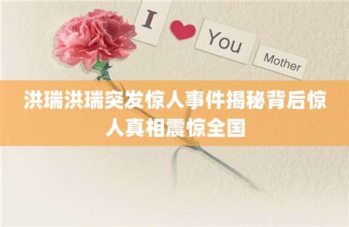 洪瑞洪瑞突发惊人事件揭秘背后惊人真相震惊全国