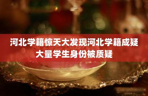 河北学籍惊天大发现河北学籍成疑大量学生身份被质疑